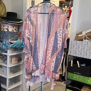 Floral Patchwork Kimono - Pink and Blue